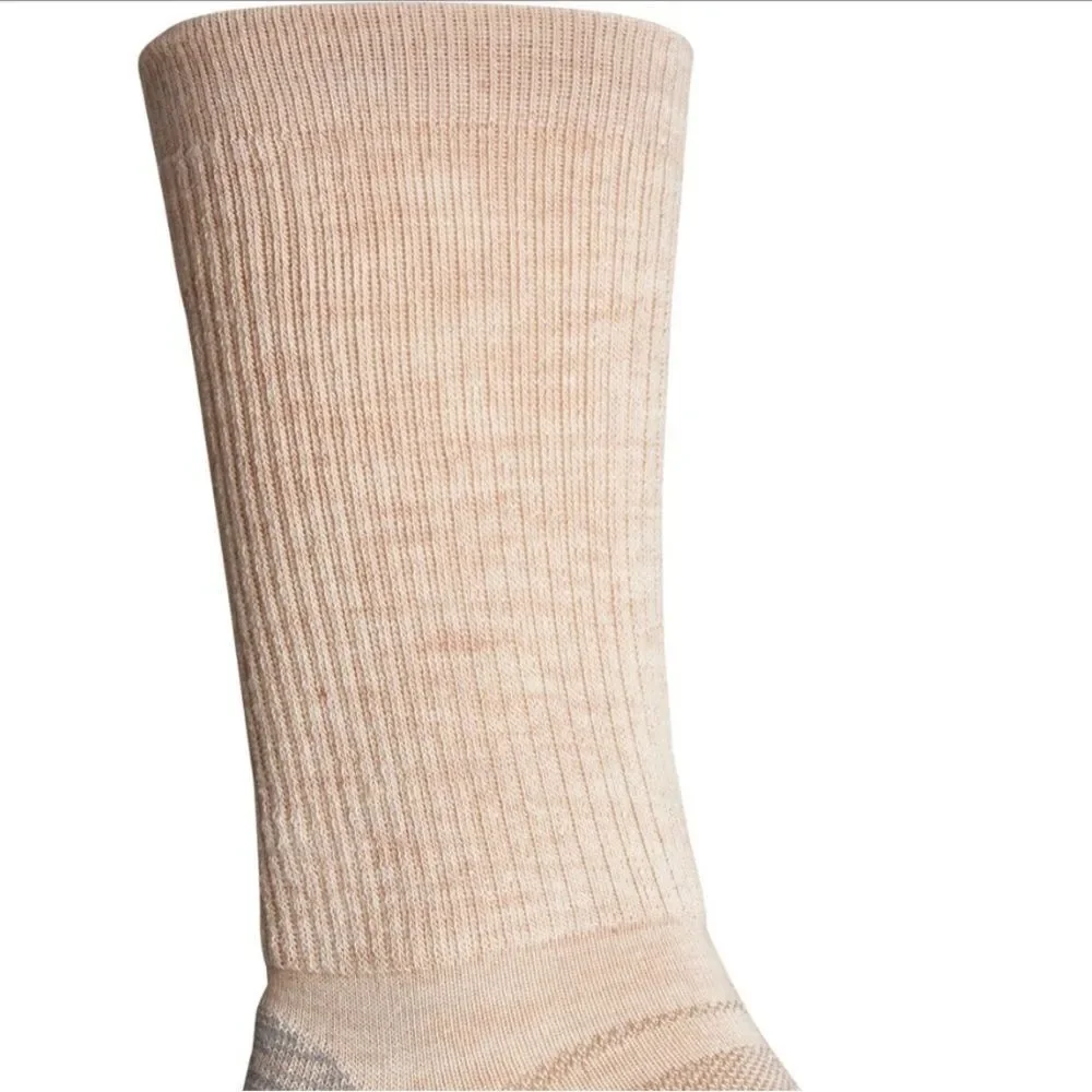 Merrell Men’s Light Tan Zoned Wool Crew Hiking Socks
